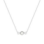 925 sterling silver necklace with Chinese pearls and cubic zirconia, 45 cm - view 1