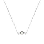 Collier argent 925 perles de Chine et zirconias 45cm