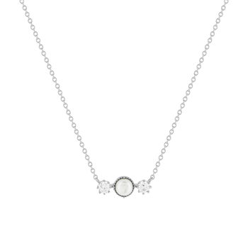 Collier argent 925 perles de Chine et zirconias 45cm