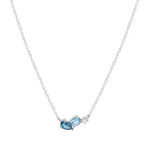 925 Silver Necklace with Topaz, 45 cm - View 1