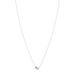 925 zilveren ketting met behandelde blauwe topaas, 45 cm - afbeelding 2