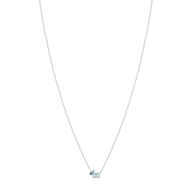 Collier argent 925 topazes bleues traitées 45cm - vue 2