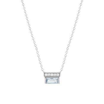 Collier argent 925 pierres imitation et zirconias 45cm