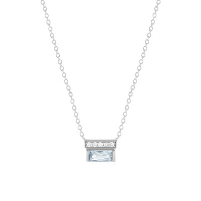 Collier argent 925 pierres imitation et zirconias 45cm
