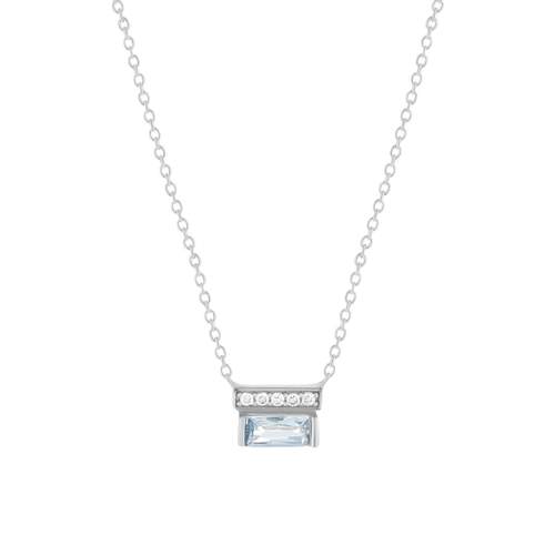 Collier argent 925 pierres imitation et zirconias 45cm