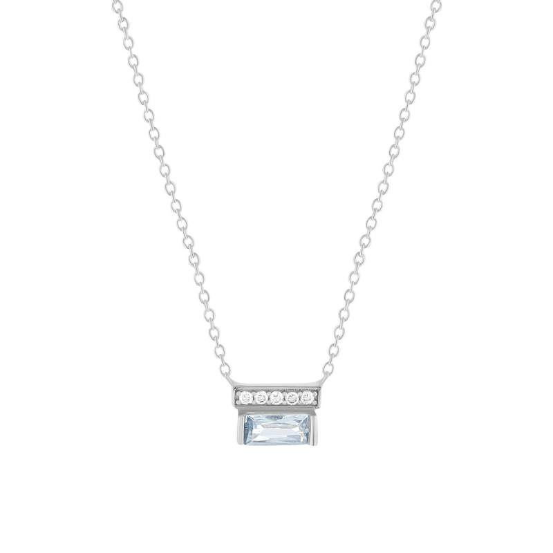 Collier argent 925 pierres imitation et zirconias 45cm - vue 1