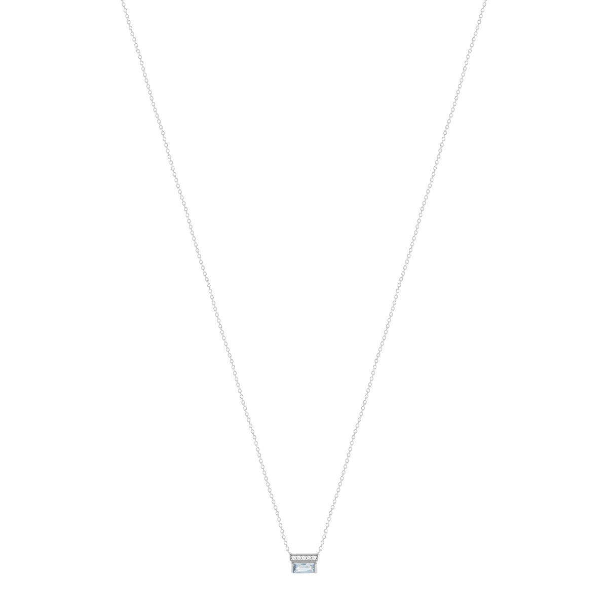 Collier argent 925 spinelle et zirconias 45cm - vue 2