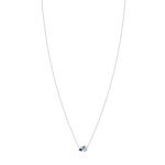 Collier argent 925 pierres imitation et pierre synthétique bleue et zirconias 45cm - vue 2