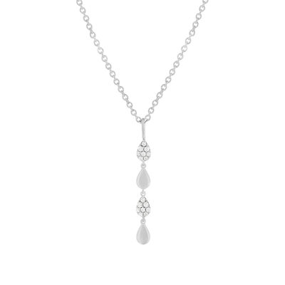 Collier argent 925 et zirconias 45cm - vue 1
