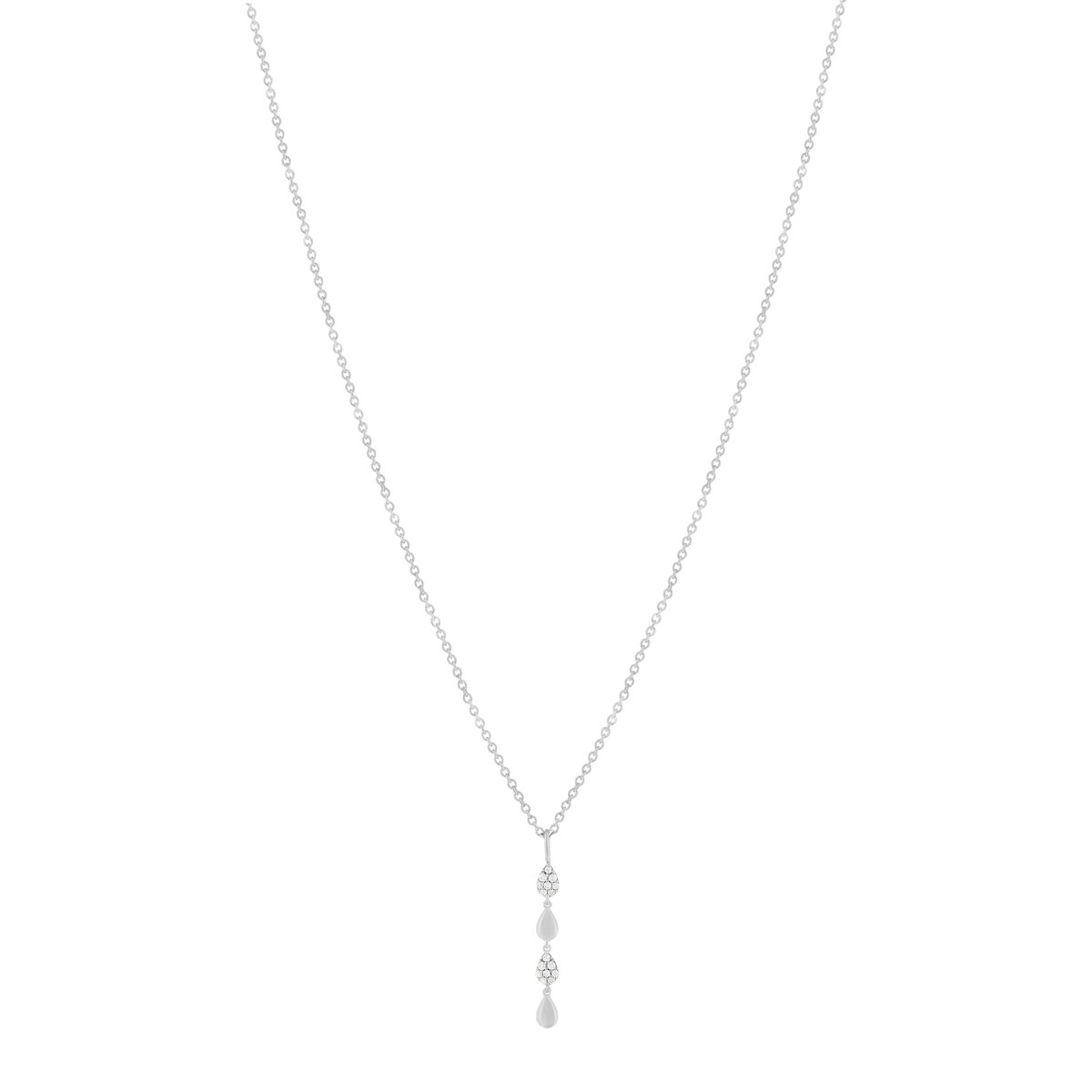 Collier argent 925 et zirconias 45cm - vue 2