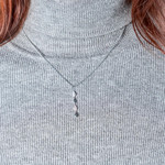 Collier argent 925 et zirconias 45cm - vue porté 1