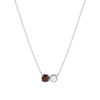 Collier argent 925 grenat et quartz rose 45cm - vue V1