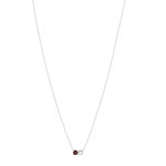 Collier argent 925 grenat et quartz rose 45cm - vue 2
