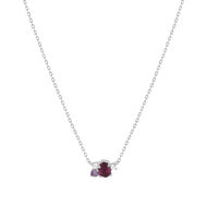 Collier argent 925 grenat rhodolite améthystes et topazes blanches traitées 45cm