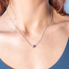 Collier argent 925 grenat rhodolite améthystes et topazes blanches 45cm - vue Vporté 1