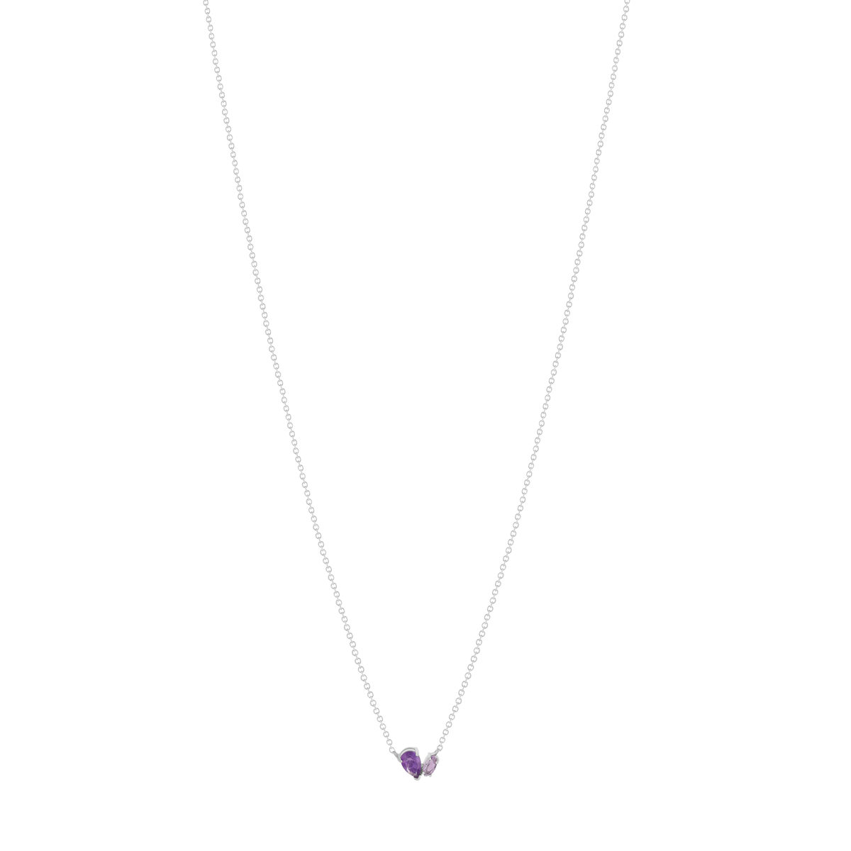 Collier argent 925 améthystes 45cm - vue 2