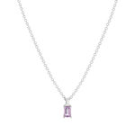 Collier argent 925 améthyste et topaze blanche 45cm - vue 1