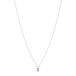 Collier argent 925 améthyste et topaze blanche 45cm - vue 2