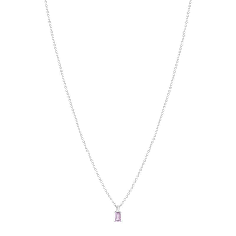 Collier argent 925 améthyste et topaze blanche 45cm - vue 2