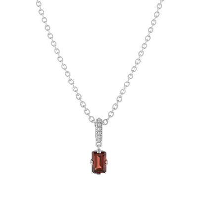 Necklace silver 925 garnet 45cm