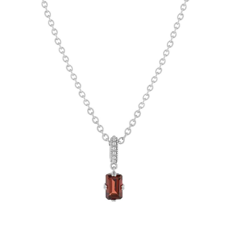 Collier argent 925 grenat 45cm - vue 1