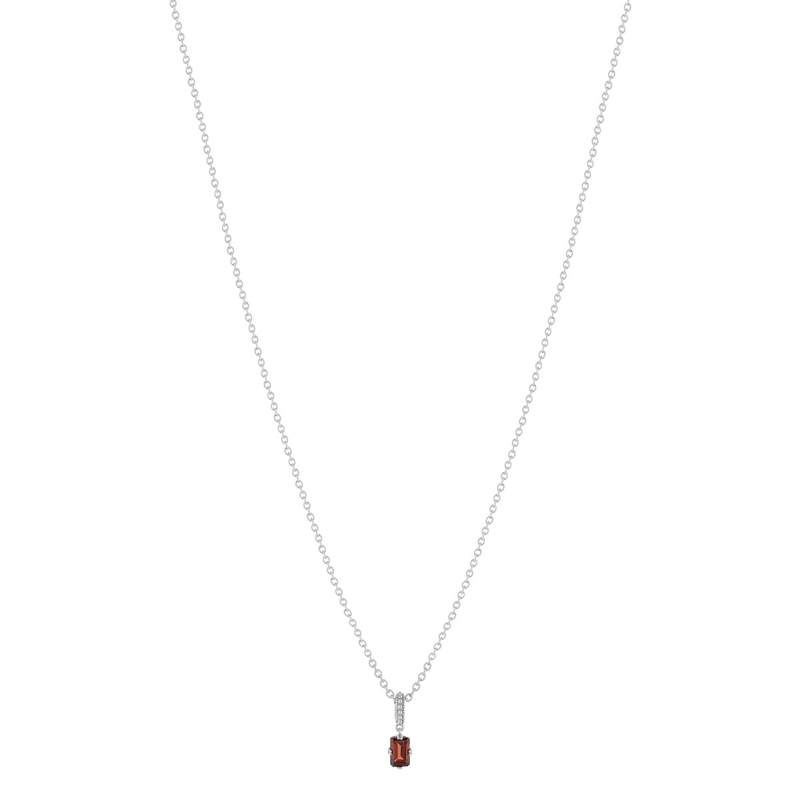 Collier argent 925 grenat 45cm - vue 2