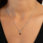 Collier argent 925 grenat 45cm - vue porté 1