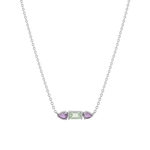 Collier argent 925 améthystes 45cm - vue 1