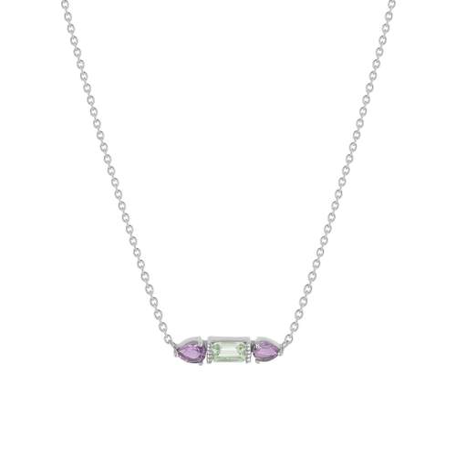 Collier argent 925 améthystes 45cm