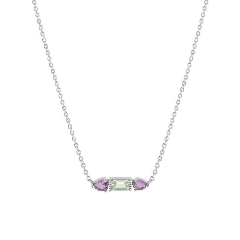 Collier argent 925 améthystes 45cm - vue 1