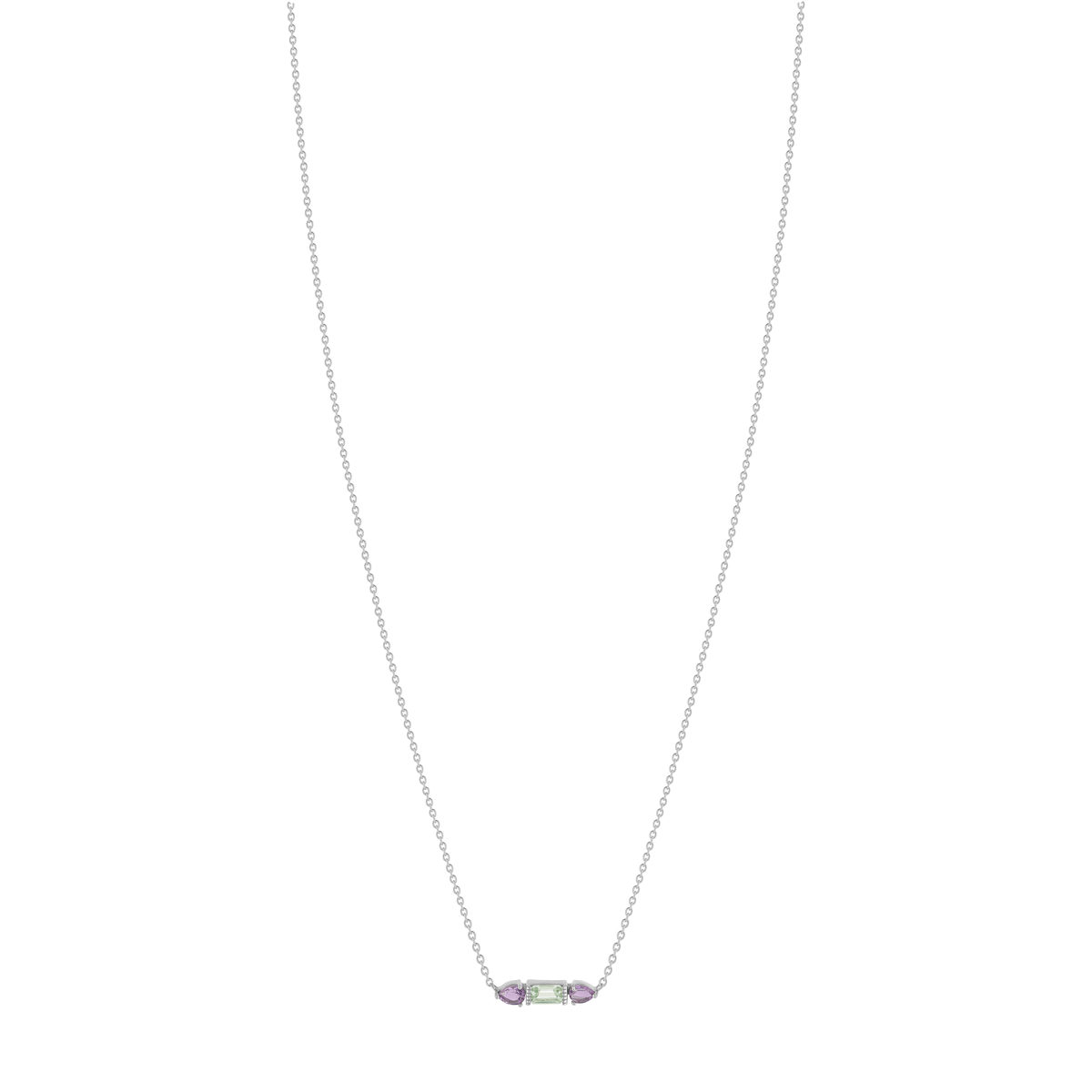 Collier argent 925 améthystes 45cm - vue 2