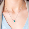 Collier argent 925 malachite 45cm - vue Vporté 1