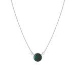 Collier argent 925 malachite 45cm - vue 1