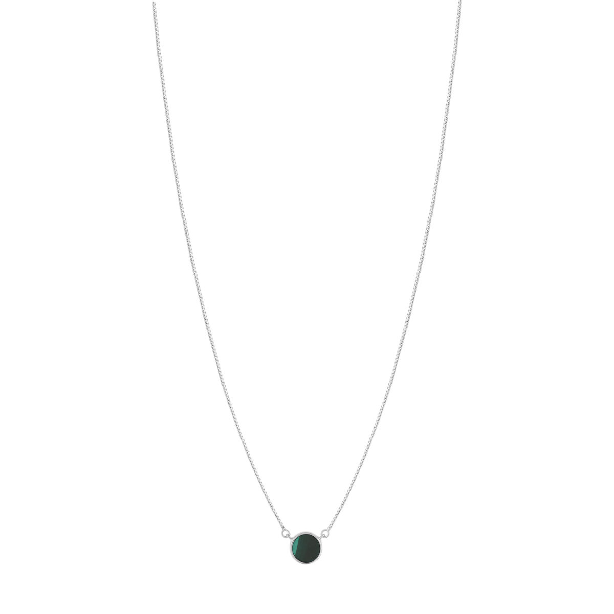 Collier argent 925 malachite 45cm - vue 2