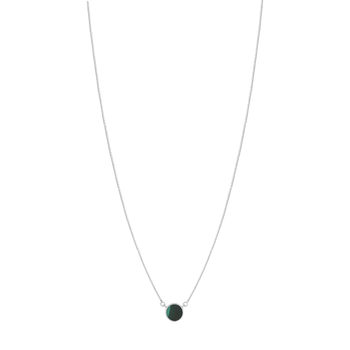 Collier argent 925 malachite 45cm