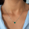 Collier argent 925 malachite 45cm - vue Vporté 1