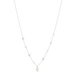 Collier argent 925 perle de Chine et zirconias 45cm - vue 2