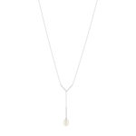 Collier argent 925 perle de Chine et zirconias 45cm - vue 2