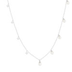 Collier argent 925 perles de Chine et zirconias 45cm - vue 1