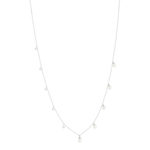 Collier argent 925 perles de Chine et zirconias 45cm - vue 2