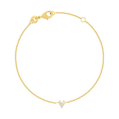 Bracelet plaqué or zirconias 18 cm