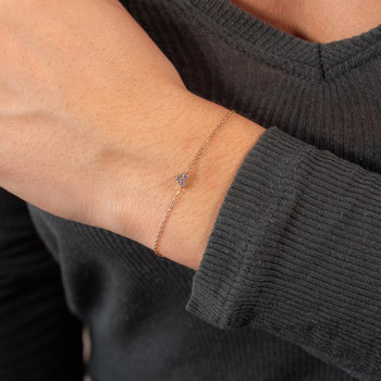 Bracelet plaqué or zirconias 18 cm