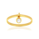 Bague plaqué or pampille zirconia - vue 1