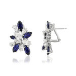 Boucles d'oreilles argent 925 saphir synthétique et ziconias - vue 1