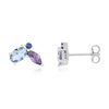 Boucles d'oreilles argent 925 topazes améthyste et iolite - vue V1