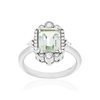 Bague argent 925 quartz vert et zirconias - vue V1