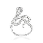 Bague argent 925 pierres synthétiques et zirconias motif serpent - vue 1