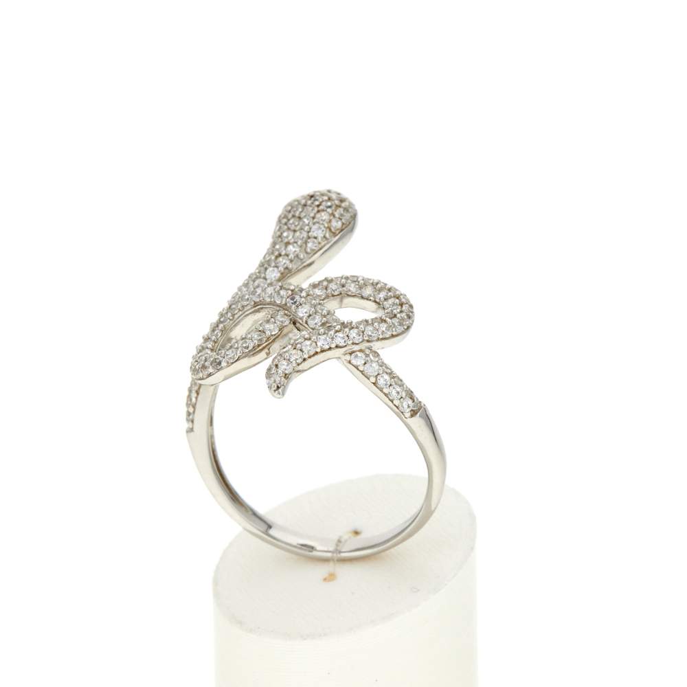 Bague argent 925 pierres synthétiques et zirconias motif serpent - vue 2