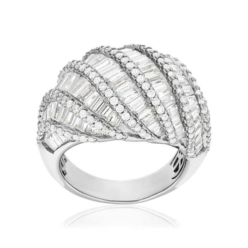 Bague argent 925 et zirconias - vue 1