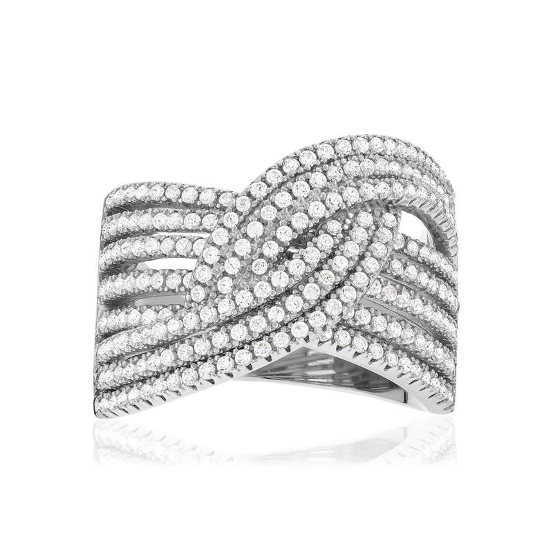 Bague argent 925 et zirconias - vue 3